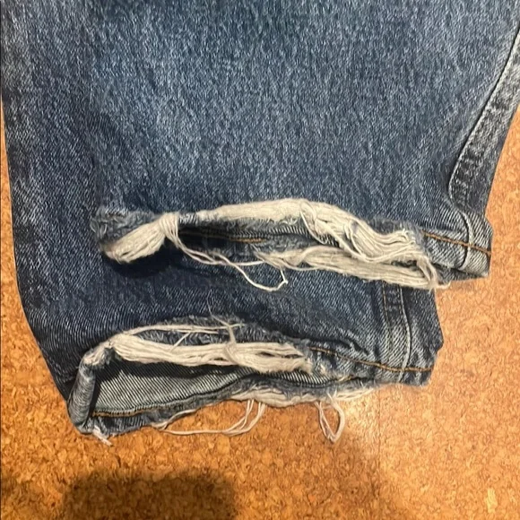 Agolde Blue Straight Leg Denim Jeans with Distressed Hem, 25 - Picture 14 of 14